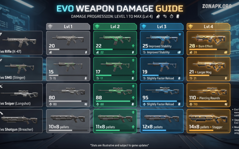 Evo Weapon Damage Guide: Complete Guide to Damage, Levels & Upgrades Evo Weapon Damage Guide