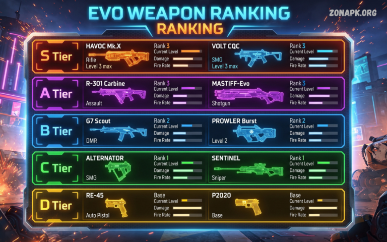 Evo Weapon Ranking: Best Evo Weapons to Use in Free Fire Evo Weapon RankingEvo Weapon Ranking