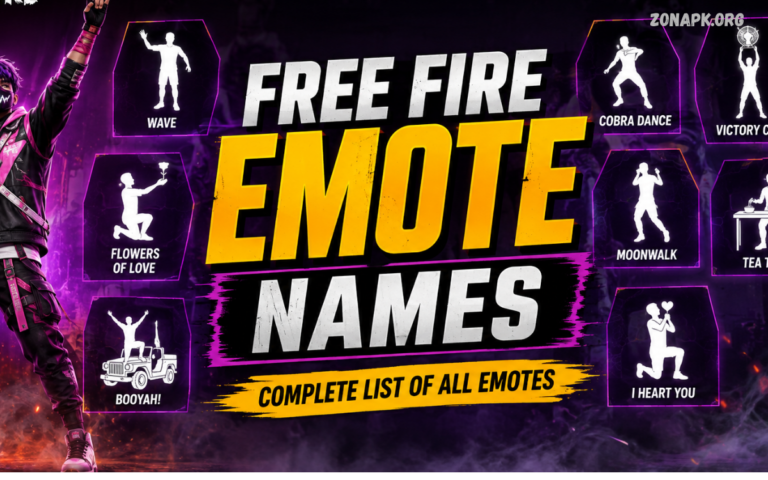Free Fire Emote Names: Complete List of Emotes Free Fire Emote Names